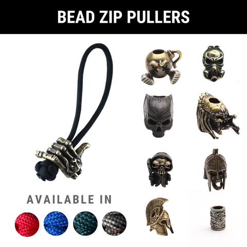 Brass Bead Zip Pullers - 1pc