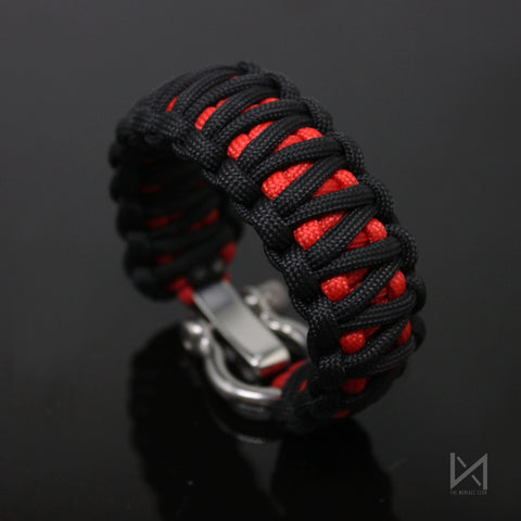 Enforced Survivalist 550 Paracord Bracelet - Red Black