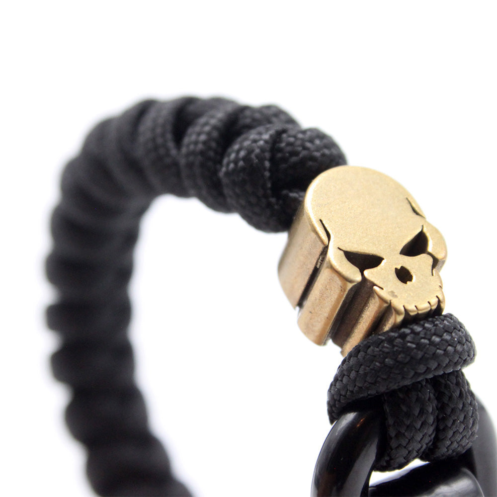 Parachute Cord with Metal Skull Men's Bracelet in Burgundy/Melange –  BellaRyann