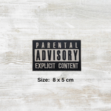 Parental Advisory Embroidered Velcro Patch
