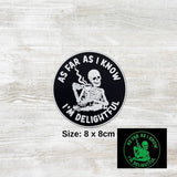 Skull Round PVC Velcro Patch