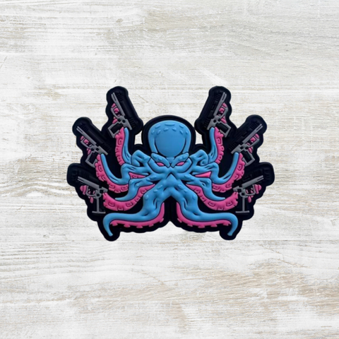 Octopus with Gun PVC Velcro Patch