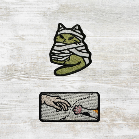 Mummy Cat/Creation Cat Embroidered Velcro Patch