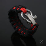 Enforced Survivalist 550 Paracord Bracelet - Red Black