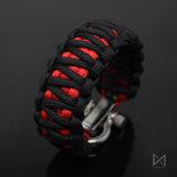 Enforced Survivalist 550 Paracord Bracelet - Red Black