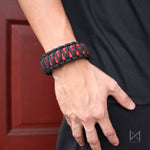 Enforced Survivalist 550 Paracord Bracelet - Red Black